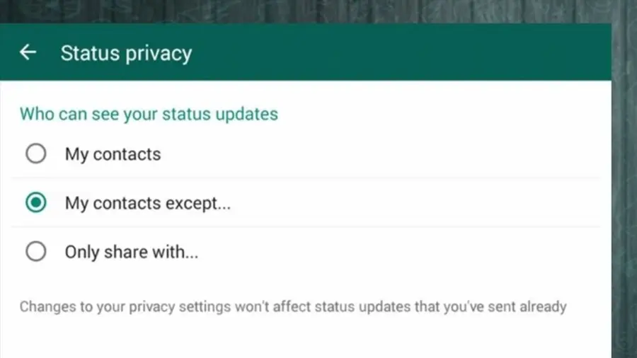 Cara menyembunyikan story whatsapp