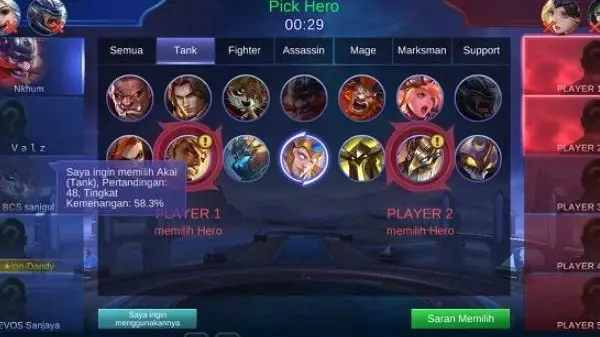 Cara Req Hero di Draft Pick Mobile Legend Cepat dan Mudah