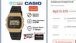 Casio F91W: Jam Tangan Digital Populer Hanya Dari Rp200 Ribu