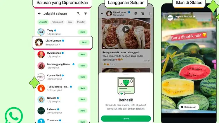 WhatsApp Luncurkan Fitur Terbaru: Nikmati Saluran Berlanggan dan Iklan di Status Anda