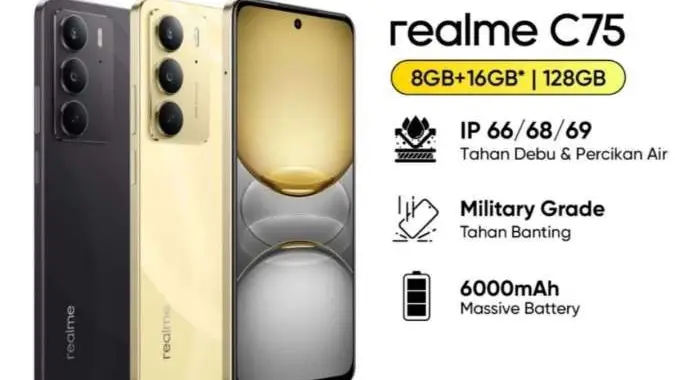 Update Juli 2025! Cek Spesifikasi dan Harga Realme C75, Apakah Sudah 5G?