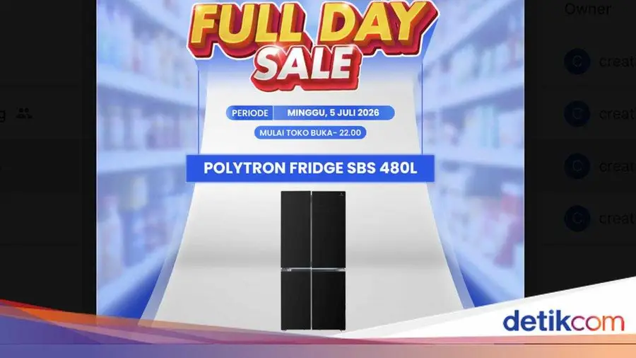 Diskon Besar Kulkas Polytron 480L di Transmart Sale