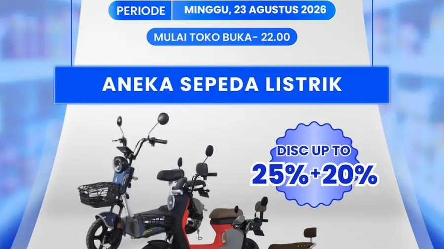 Diskon Sepeda Listrik Hingga 45% di Transmart Terbaru