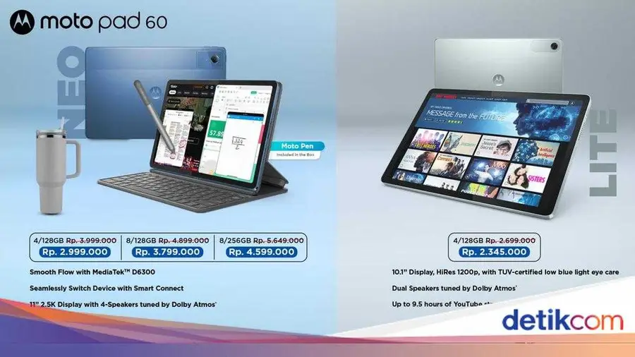 Motorola Moto Pad 60 Series, Tablet Ideal untuk Pelajar
