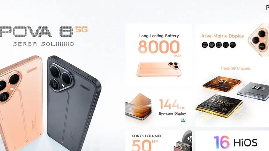 Spesifikasi dan Harga Tecno Pova 8 5G di Indonesia