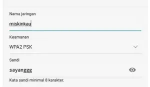 Menentukan Nama Jaringan yang Diinginkan