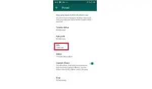 Lakukan Setting Default pada Menu Info