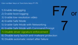 Nonaktifkan Driver Signature Enforcement