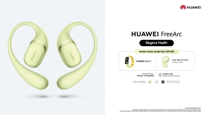 HUAWEI FreeArc Rilis di Indonesia,TWS dengan Desain Earhook Fleksibel Sesuai Bentuk Telinga