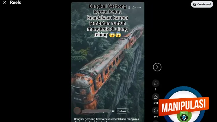 INFOGRAFIK: Video Kereta Berhenti di Tebing Ternyata Buatan AI