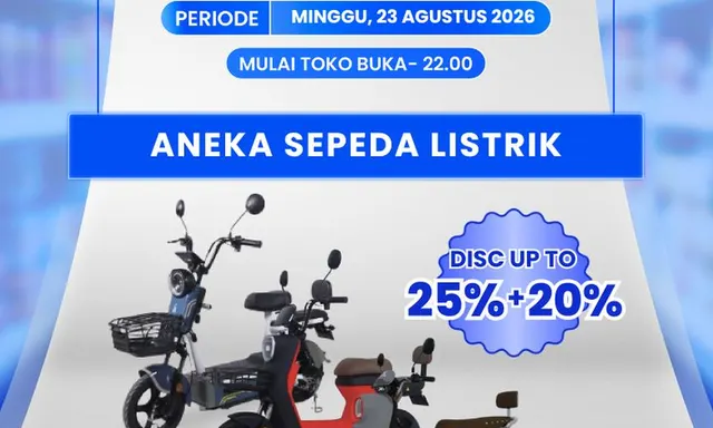 Diskon Sepeda Listrik Hingga 45% di Transmart Terbaru