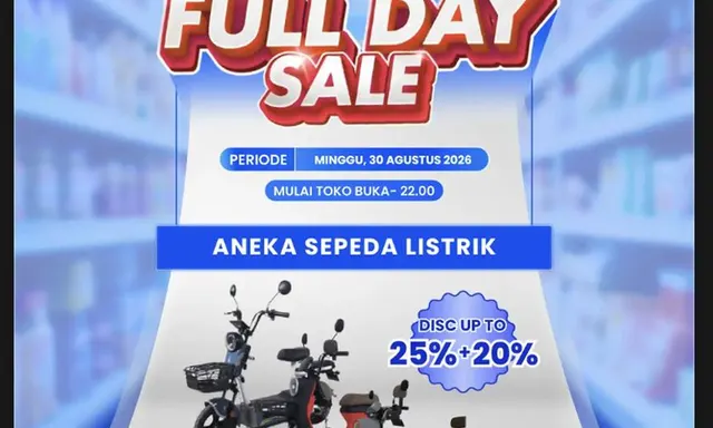 Nikmati Diskon Sepeda Listrik di Transmart Full Day Sale