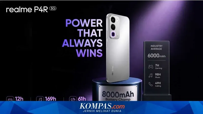 Realme P4R Hadir, Smartphone Gaming Terjangkau dengan Baterai 8000 mAh