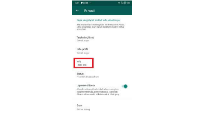 Lakukan Setting Default pada Menu Info