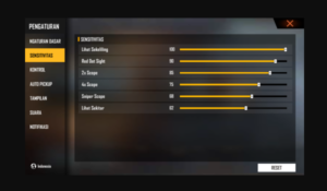 Settingan Sensitivitas 1